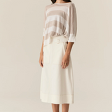 CARSEN Denim Skirt | ECRU
