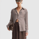 JAMIE Stripe Shirt | BROWN STRIPE