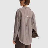 JAMIE Stripe Shirt | BROWN STRIPE