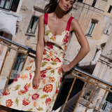 ODESSA Midi Dress | BUTTER/RED