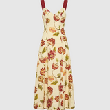 ODESSA Midi Dress | BUTTER/RED