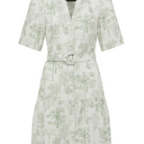 GRACIE Linen Dress | PALM PRINT