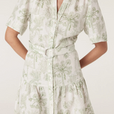 GRACIE Linen Dress | PALM PRINT