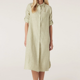 PURE Linen Shirt Dress | PISTACHIO