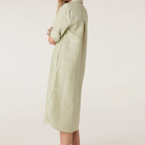PURE Linen Shirt Dress | PISTACHIO