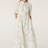 AVONDALE Linen Dress | PALM PRINT