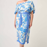 ZENOBIA Midi Skirt | AZURE MOSAIC