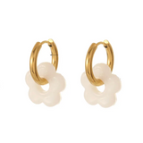 FLEUR Hoop Earrings | WHITE