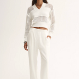 ARIA Crochet Knit Jumper | WHITE