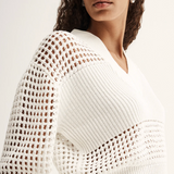ARIA Crochet Knit Jumper | WHITE