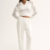 ARIA Crochet Knit Jumper | WHITE