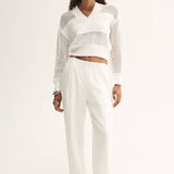 ARIA Crochet Knit Jumper | WHITE