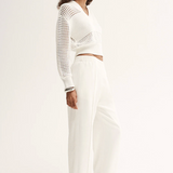 ARIA Crochet Knit Jumper | WHITE