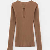 VAMP Ribbed Keyhole Crew | NUTMEG