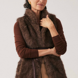 HAZEL Faux Fur Vest | WALNUT