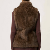 HAZEL Faux Fur Vest | WALNUT