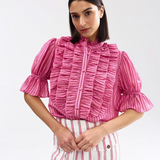 LEONIE Blouse | POPPY BARK STRIPE