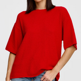 CAMDEN Knit Tee | CHERRY