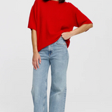 CAMDEN Knit Tee | CHERRY