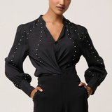 MARCELA Pearl Shirt | BLACK