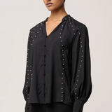 MARCELA Pearl Shirt | BLACK