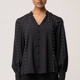 MARCELA Pearl Shirt | BLACK