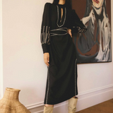 EDITH Embroidered Midi Dress