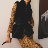 HAZEL Faux Fur Vest | BLACK