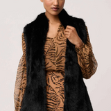 HAZEL Faux Fur Vest | BLACK