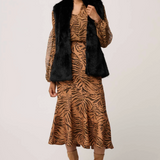 HAZEL Faux Fur Vest | BLACK