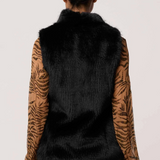 HAZEL Faux Fur Vest | BLACK