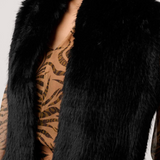HAZEL Faux Fur Vest | BLACK