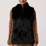 HAZEL Faux Fur Vest | BLACK