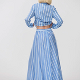 CALLA Skirt | Periwinkle Antique Stripe