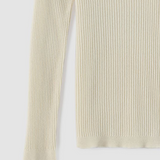 VAMP Ribbed Keyhole Crew | IVORY