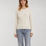 VAMP Ribbed Keyhole Crew | IVORY